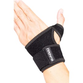 Nithra Wrist Supporter, Wrist Band, Thumb Support, Fixed Wrist, Protection, Housework, Nursing, Postpartum, Sleep, General Sports, Large Size, Mesh, Men's, Women's, Black, Left Hand, Pack of 1