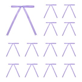 sourcing map 100 Pcs 5x7 Twist Tie Bows Satin Ribbon Bows Wrapping Bows for Craft DIY Sewing Wedding Decor Birthday Party Treat Bags Light Purple
