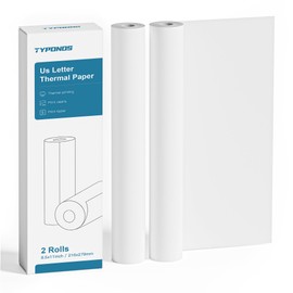 TYPONOS D820 Thermal Printer Paper 8.5 x 11 Inch, Continuous Thermal Paper Roll, US Letter Size printing paper Compatible with D820 Portable Printer, 2 Rolls