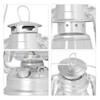 Oil Lamp Retro Appearance Iron Art Silver Kerosene Lamp with