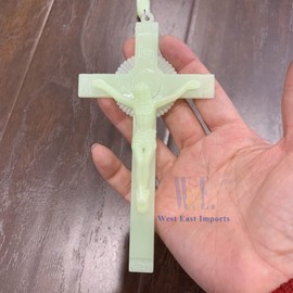 Divine Mercy Large Wall Rosary Glows in The Dark/Giant Catholic Crucifix Home Rosary 4.5 feet Long