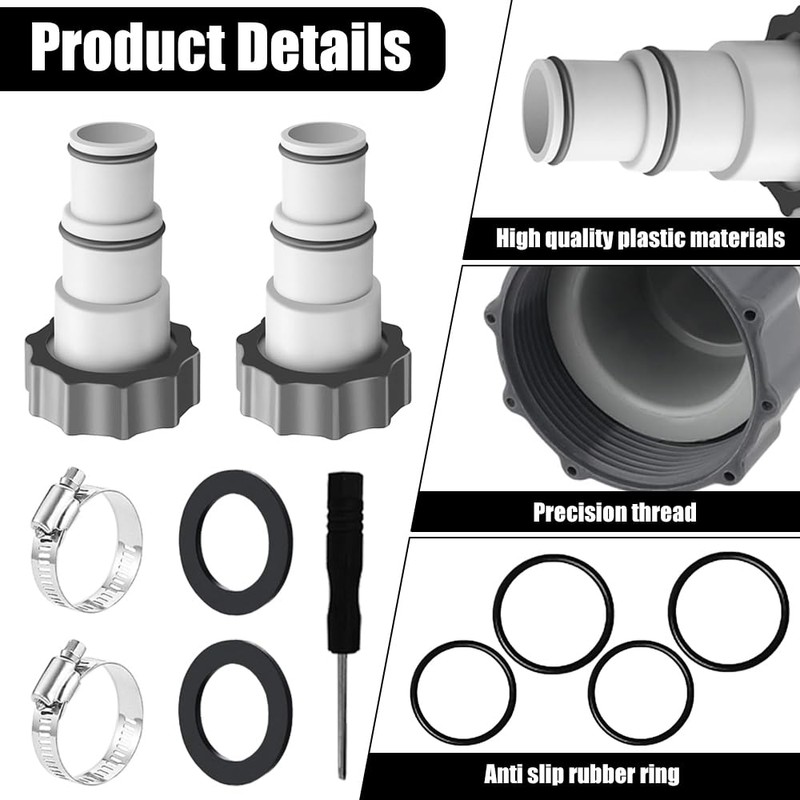 Uoimky Poolschlauch Adapter, 2 Stück Adapter A für Intex Pool