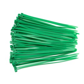 Pack of 100 Cable Ties Green Cable Ties for Garden Hose Clamps for Electricians (2.8mm×300mm)