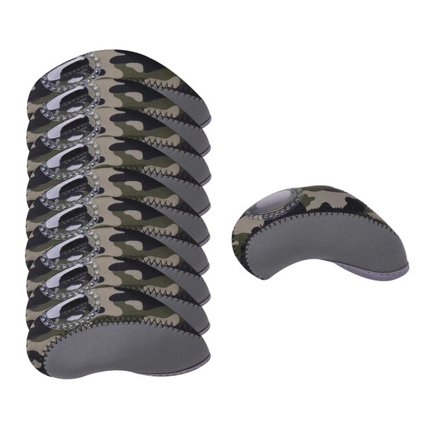 Golf Iron Headcover with Window 10 Pack Camouflage