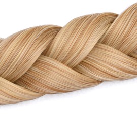 BOBIYA 3 Strands Synthetic Hair Braided Headband Classic Chunky Wide Plaited Braids Elastic Stretch Braid Headband for Women Girl (Honey Blonde)