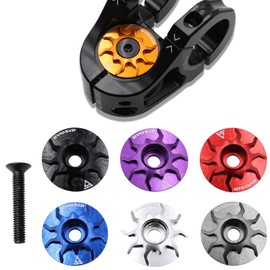 EVOSID Bike Headset Top Cap with Bolts, 31.8mm/1.3in Aluminum Alloy CNC Bike Stem Cap for 28.6m Front Fork Bicycle Tube and Road MTB Bike Stems (Black)