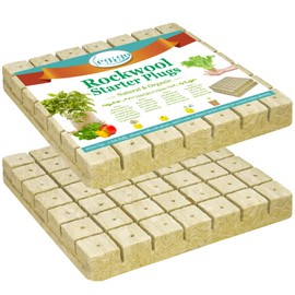 Legigo 1.5 Inch Rockwool Cubes Seed Starter Grow Cubes for Hydroponics, Rock Wool Planting Cubes Clone Cubes Soilless Cultivation Hydroponics Pods for Garden Plants Germination (2 Sheet, 98 Plugs)