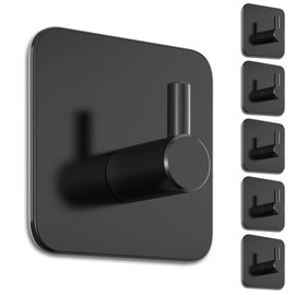 4smile ZT Design Towel Holder No Drilling Set of 6 Black