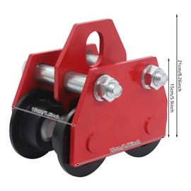 siohdagu 3 Ton / 6600LB Manual Beam Trolley, Adjustable I-Beam Push Trolley with Dual Track Rollers, Heavy Duty Overhead Trolley for Hoists, Garages, Straight/Curved Beams