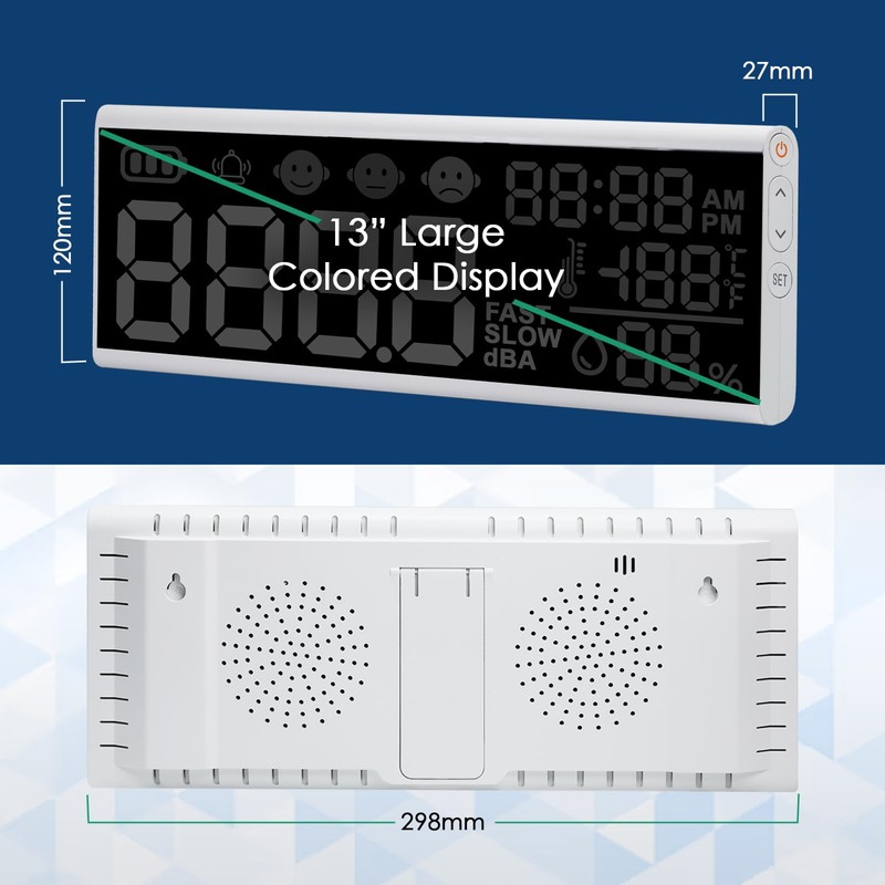 JuviPerpric 13 Inch Decibel Meter - Wall Hanging Sound Level