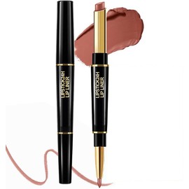 Lápiz Labial 2 En 1 Resistente Al Agua, Delineador De Labios Y Labial Combinado, Lápiz Labials De Doble Punta, Delineador De Labios Automático, Labials Mate Resistente Al Agua Que No Se Decolora Y Antiadherente (12#, lip)