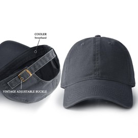 FURTALK Unisex Vintage Washed Unstructured Baseball Cap Washed Cotton Adjustable Dad Hat Grey