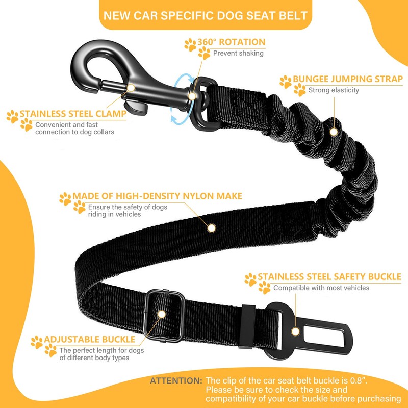 Dog Seat Belt Retractable Dog Car Harness 1 Pack Adjustable