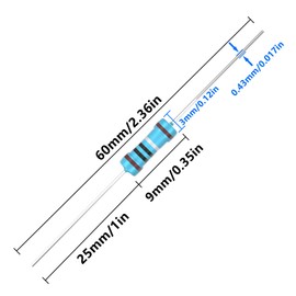 SCOOYUCK 100 pieces 10 Ω ohm resistor 1/2 W (0.5 W) 1% tolerance metal film resistors