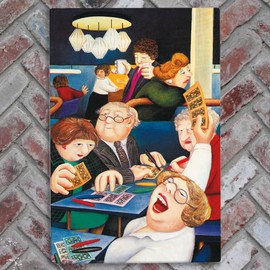 Global Designs Bingo Ceramic Tile Wall Art Picture Plaque Sign By Beryl Cook Novelty UV Printed Artwork H30x20cm