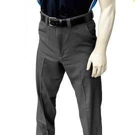 Smitty | BB-S357 | 4-Way Stretch Flat Front Combo Pants Expander Waistband Slash Pockets Baseball Softball Umpire Grey (Charcoal Grey, 34)