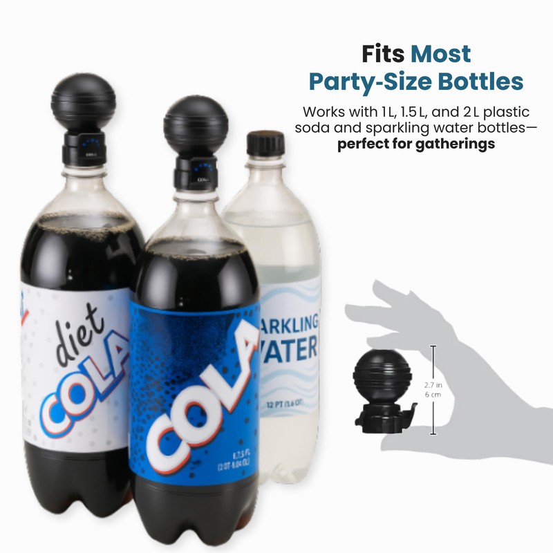 Jokari Keeper Pump and Pour Soda Bottle Cap Preserves Carbonation