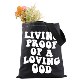 JXGZSO Funny Christian Prayer Faith Shopping Bag Living Proof of A Loving God Tote Bag Religious Mom Gift Christian Gift (Loving God Tote CA)