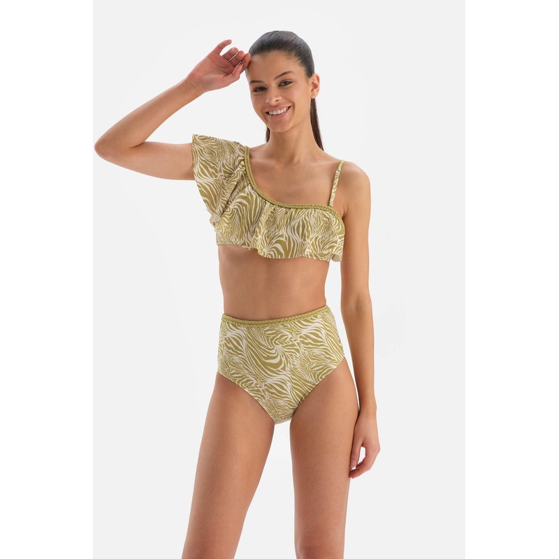 Dagi Women's Fashion, One Shoulder Triangle Bikini Top, Pistachio Green