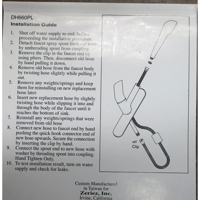 Dr. Hose Stainless Steel Pullout Hose for Delta RP44647/RP3252