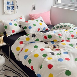 Wellboo Rainbow Polka Dot Comforter Sets Queen Size Women Girls Tie Dye Comforter Dots Watercolor Bedding Sets Colorful Bubbles Polka Dots Comforter Yellow Red Green and Blue Ombre Bed Quilts Soft