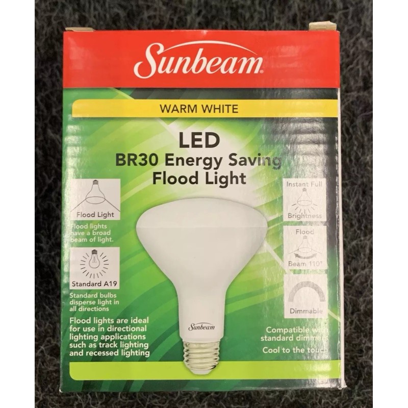 Sunbeam LED BR30 65W OUTDOOR/INDOOR Flood Light Bulb Dimmable New