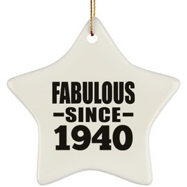 Designsify Christmas Tree Ornaments - Xmas Decorations Gifts - 84th Birthday Fabulous Since 1940, Star Ornament - for Anniversary Thanksgiving Day Party, to Men Women Him Her Friend Mom Dad Wife