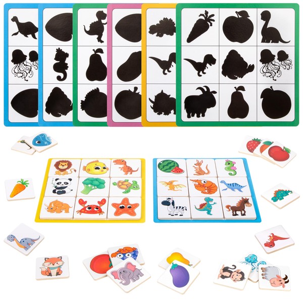 Shadow Matching Learning Toy Matching Games, Montessori Puzzle with Fruit