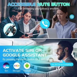 Bruggex Wireless Bluetooth 5.3 Earpiece Noise Cancelling Trucker Headset Dual Mic Earbud