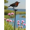 Garden Metal Bird Stake Decoration, Robin Design, Outdoor Decorative Yard