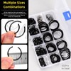 Hilitchi 322PCS 14 Sizes 65Mn Steel Round Wire Snap Rings