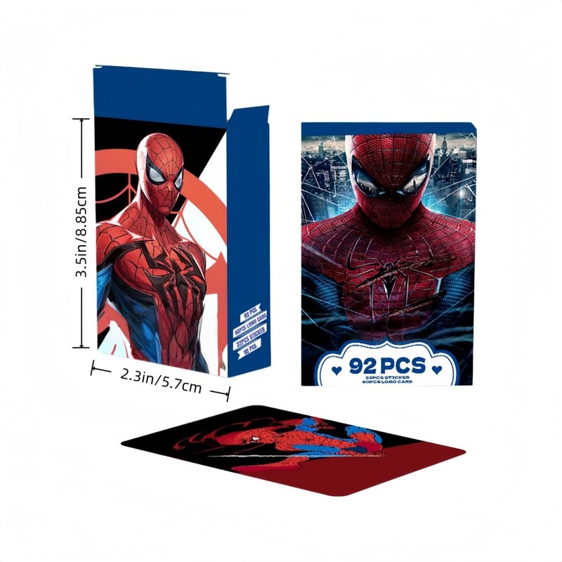 92Pcs Spider Lomo Cards and Stickers Set, 60 Pcs Mini