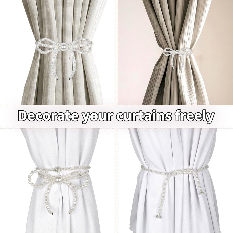 Elegant Magnetic Curtain Tiebacks 2 Pack White Tie Backs for
