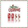 Christmas Press on Nails Medium Square Snowflake Fake Nails Christmas