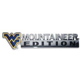 West Virginia Mountaineers Edition ABS Chrome Auto Emblem (blue w/ gold trim logo)