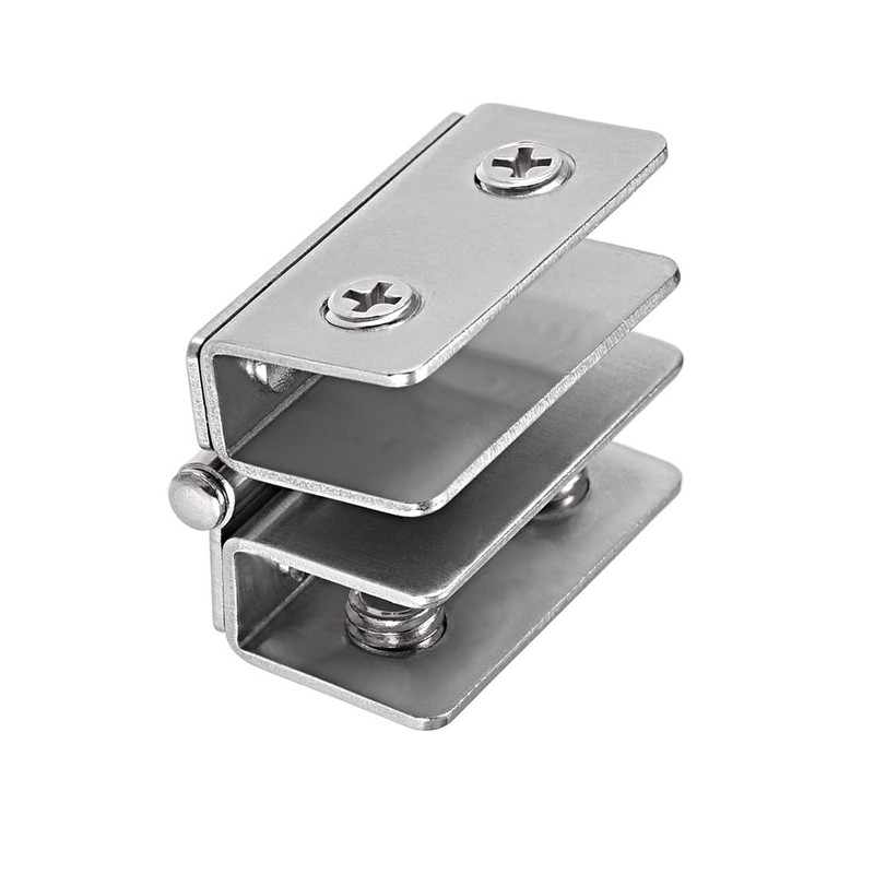 uxcell Glass Hinge Cabinet Door Hinge Glass Clamp,Stainless Steel, for