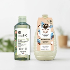 Kit Yves Rocher: Gel De Ducha Suave Cuerpo Y Cabello Bio + Refill Gel De Ducha Coco 600ml