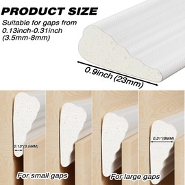 118 Inch Wedge-Shape Weather Stripping Door Seal,Windows and Doors Insulation,Self Adhesive Insulation Foam Anti-Collision Strip,Weatherstrip Tape for Door Soundproofing,Noise Drafts Blocker,White