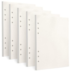 Toplive A5 Refill Paper [5 Pack], 100GSM Thick 6 Hole Loose Leaf - 225 Sheets (450 Pages), Blank Refillable Filler Inserts for 6 Ring Binder/Journal/Notebook - Perfect for Sketching & Creative Notes