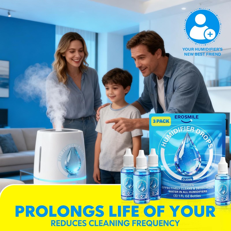 EROSMILE Humidifier Cleaner Drops [3 Pack] Humidifier Water Treatment Cleaning