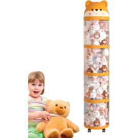 Organizador de Animales de Peluche,Jaula De Almacenamiento Para Muñecas De Peluche Y Juguetes Rellenos - Contenedor Transparente de Gran Capacidad con Ruedas, Sujetador de Juguetes, Decoración para Ha