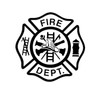 White FIRE DEPT Maltese Cross Sticker (Firefighter Fireman Department Logo)