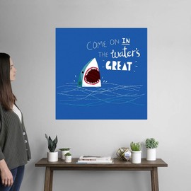CANVAS ON DEMAND Great Advice Shark Wall Decal, Shark Artwork