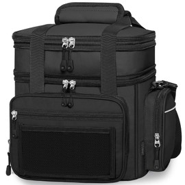 YOSMAAT Lunch Box Cooler Bag - Versatile Insulated Lunchbox for Men Women - Xlarge Lunch Pail for Adults Work Shifts Outdoor Trips Black 22L