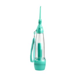 Hilo dental no eléctrico, portátil, económico y adecuado, limpiador de dientes de agua para limpieza oral, irrigador simple de operación inalámbrica, limpiador oral, botella de hilo dental para fortalecer la botella verde ideal para viajes