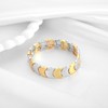 WOWORAMA Two Tone Bangle Bracelet for Women Chunky Gold Silver