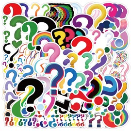 Question Mark Stickers Funny Stickers for Kids Teens Adults, Asverbet Cute Vinyl Waterproof Stickers for Water Bottles Laptop Luggage Scrapbook Stickers for Journaling(60PCS)