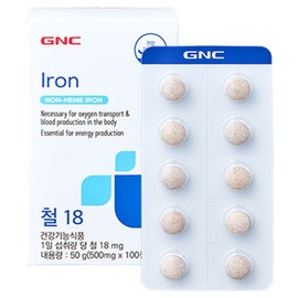 GNCSELECT Iron 18 50g, 1 unit, 100 tablets / GNCSELECT 철 18 50g, 1개, 100정