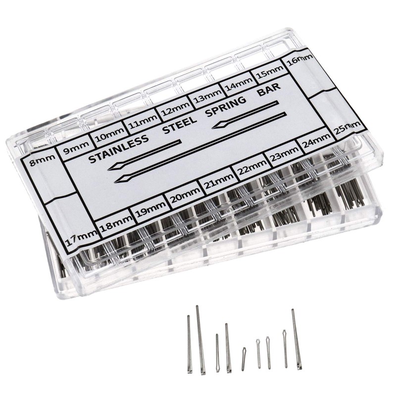 360Pcs 8-25mm Watch Band Bracelet Strap Link Slit Pin Spring