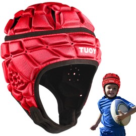 TIAXU TIAXU Rugby Helmet - Soft Padded Headgear 7v7 Flag Football Headguard Soccer Goalkeeper Adjustable Scrum Cap Wrestling Hockey Lacrosse Special Needs Head Protection for Youth Kids Child Adult